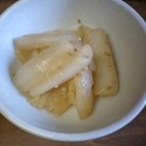 鍋で残った白菜の芯での醤油バターゴマ炒め